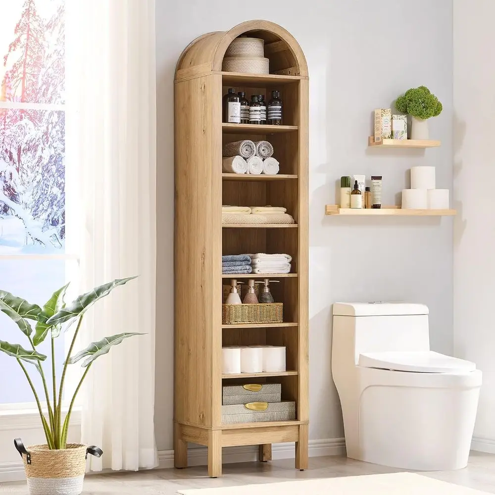 71" Tall Arched Bathroom Storage Cabinet, 8-Tier ern armhouse Storage Cabinet with Adjustable Shelves, Wood reestanding Cabinet
71" Tall Arched Bathroom Storage Cabinet, 8-Tier ern armhouse Storage Cabinet with Adjustable Shelves, Wood reestanding Cabinet