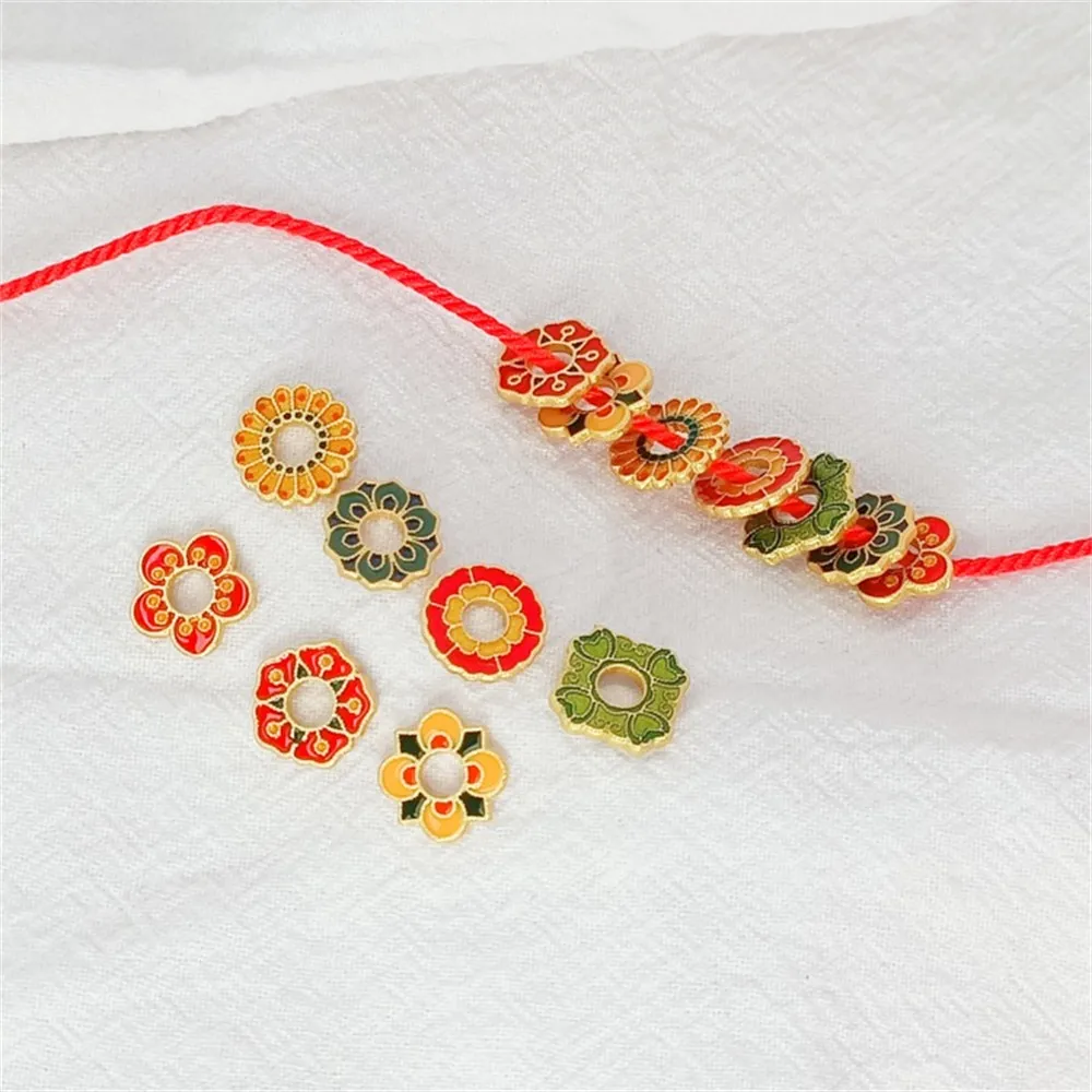 Gold Enamel Blue Clover Running Ring, Flower Hat, Flower Stand, Spacer, Gasket, Handcrafted Beaded Accessories
Gold Enamel Blue Clover Running Ring, Flower Hat, Flower Stand, Spacer, Gasket, Handcrafted Beaded Accessories