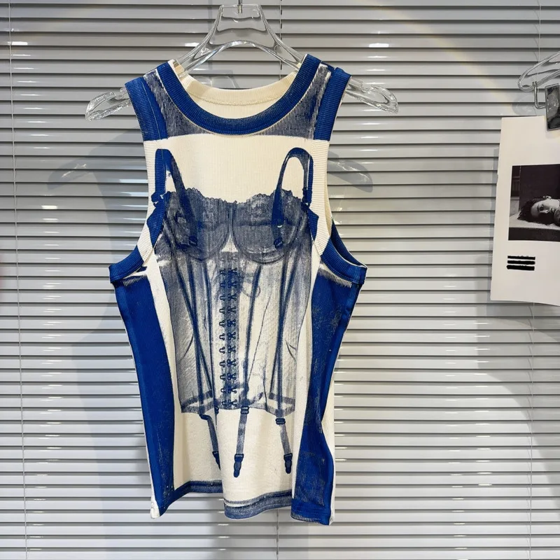 BORVEMAYS Personality Underwear Printing Tank Tops Women O Neck Sleeveless 2024 Summer New Fashion Slim T-shirt WZ8765
BORVEMAYS Personality Underwear Printing Tank Tops Women O Neck Sleeveless 2024 Summer New Fashion Slim T-shirt WZ8765