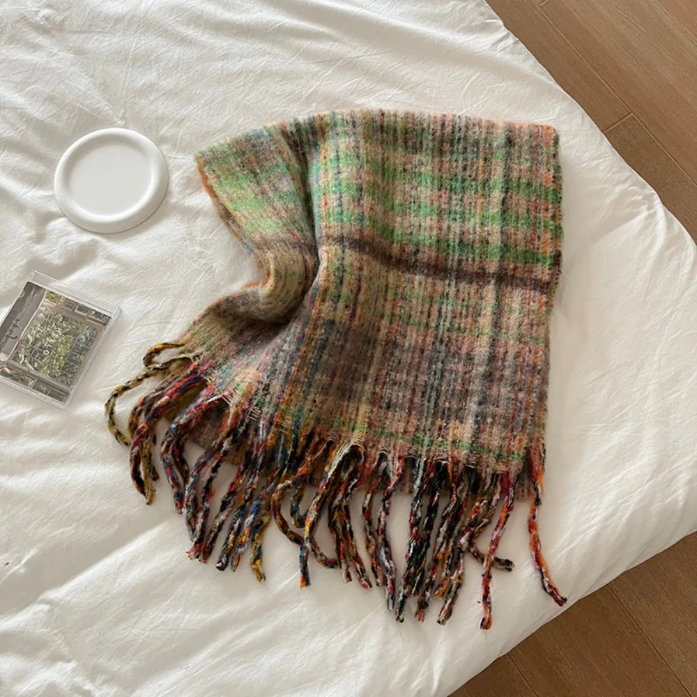 Корейский стиль, клетчатый шарф из мохера, утолщенные длинные кисточки, зимняя кашемировая шаль, накидка на шею, сохраняет тепло, имитация кашемирового шарфа, подарки
Корейский стиль, клетчатый шарф из мохера, утолщенные длинные кисточки, зимняя кашемировая шаль, накидка на шею, сохраняет тепло, имитация кашемирового шарфа, подарки