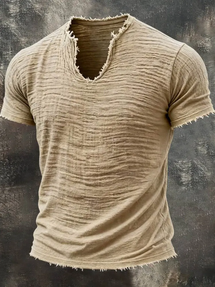 Retro Men's Cotton Linen Short Sleeve T-Shirt V-Neck Special Summer Top Skin-Friendly Breathable Slim Fit Chinese Brand
Retro Men's Cotton Linen Short Sleeve T-Shirt V-Neck Special Summer Top Skin-Friendly Breathable Slim Fit Chinese Brand