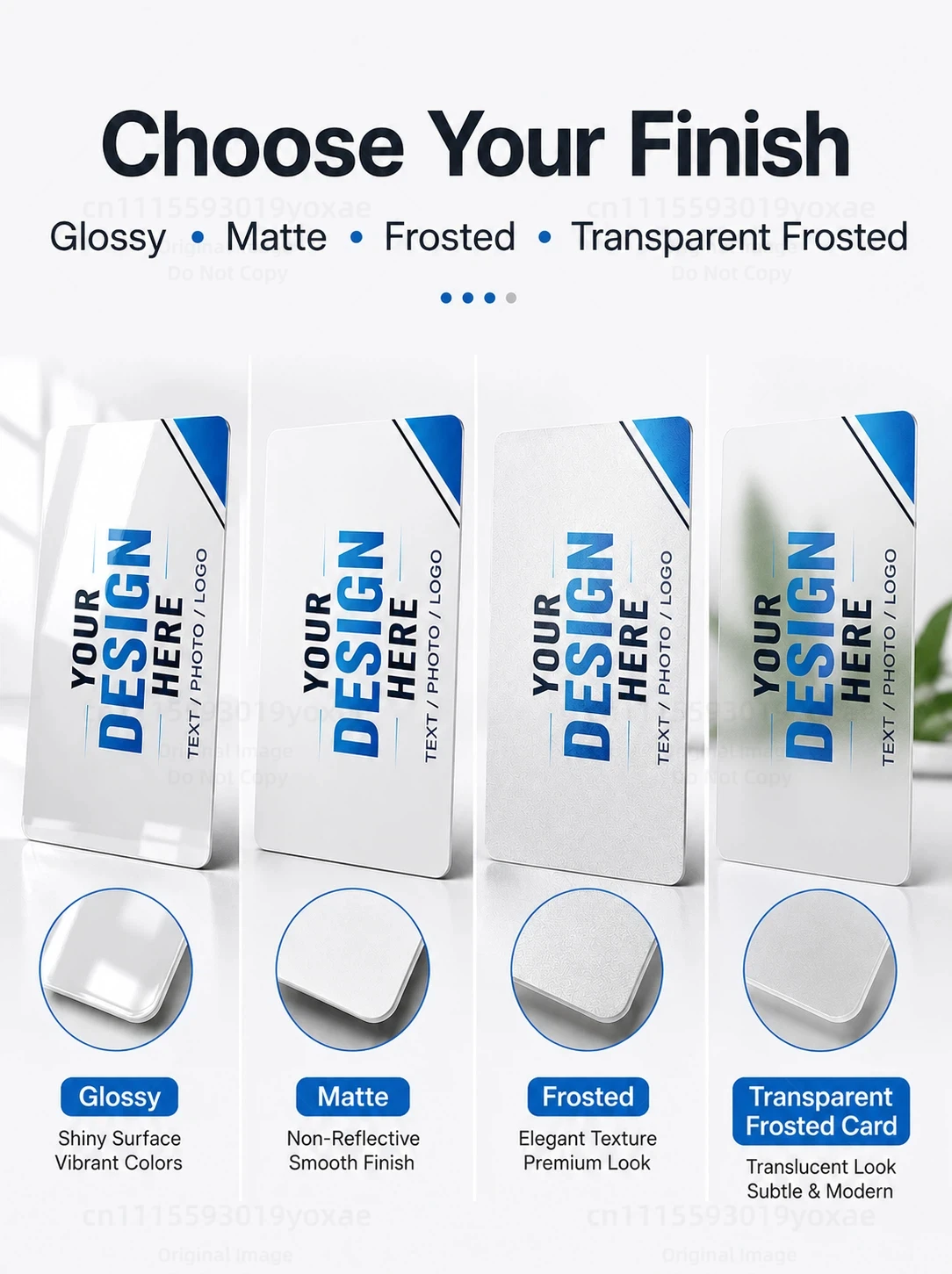 PVC Business Cards Custom Logo Text Photo QR Code Glossy Matte Frosted Waterproof Personalized Name Cards Rounded Corners 0.38mm
PVC Business Cards Custom Logo Text Photo QR Code Glossy Matte Frosted Waterproof Personalized Name Cards Rounded Corners 0.38mm