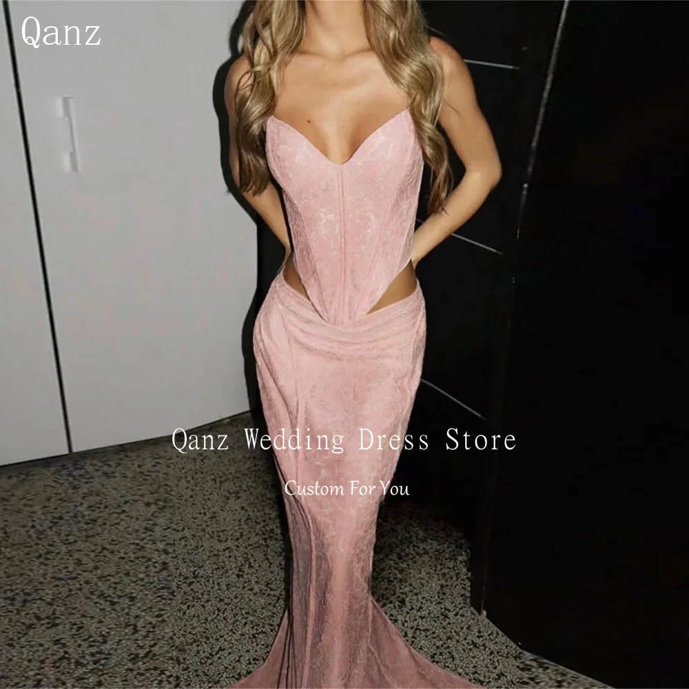 Qanz Elegnt Pink Full Lcae Appiques Prom Dresses Mermaid Sweethert Evening Dress Corset Vestido De Gala Noche Mujer Customized
Qanz Elegnt Pink Full Lcae Appiques Prom Dresses Mermaid Sweethert Evening Dress Corset Vestido De Gala Noche Mujer Customized