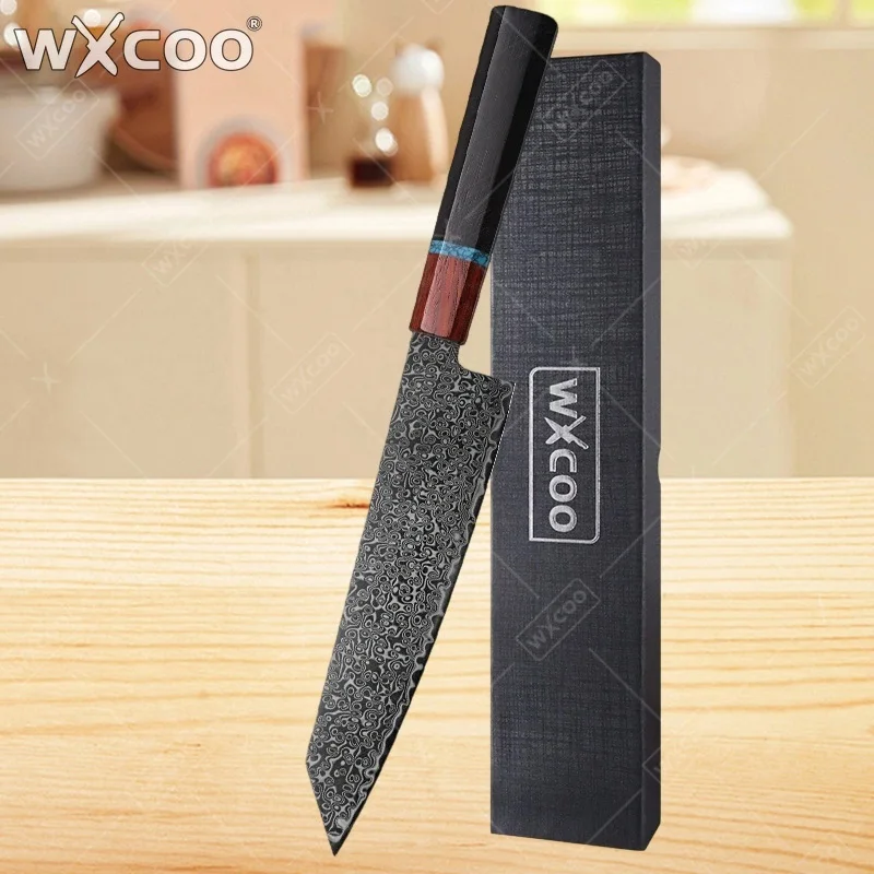 WXCOO Damascus Knives Japanese Santoku Knife Kitchen Knives VG10 67 Layer Stainless Steel Chef Cleaver Full Tang Wood Handle
WXCOO Damascus Knives Japanese Santoku Knife Kitchen Knives VG10 67 Layer Stainless Steel Chef Cleaver Full Tang Wood Handle