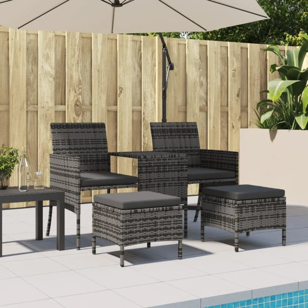 Диван для патио Уличные стулья Уличный диван Sillas para Patio - 2-местный диван для патио с чайным столиком и табуретками Поли ротанг Серый
Диван для патио Уличные стулья Уличный диван Sillas para Patio - 2-местный диван для патио с чайным столиком и табуретками Поли ротанг Серый