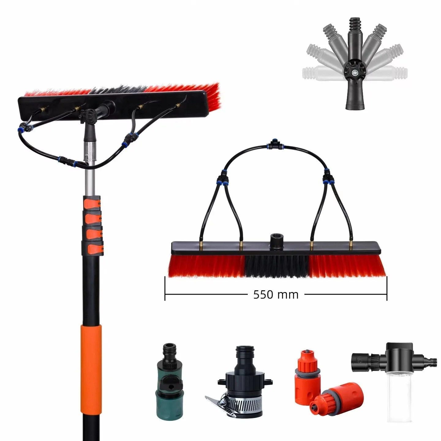 Hot Selling Eco-Friendly Aluminum Alloy Telescopic Cleaning Tools Kit Extendable Water Fed Pole Brush Nylon Bristles Cleaning
Hot Selling Eco-Friendly Aluminum Alloy Telescopic Cleaning Tools Kit Extendable Water Fed Pole Brush Nylon Bristles Cleaning