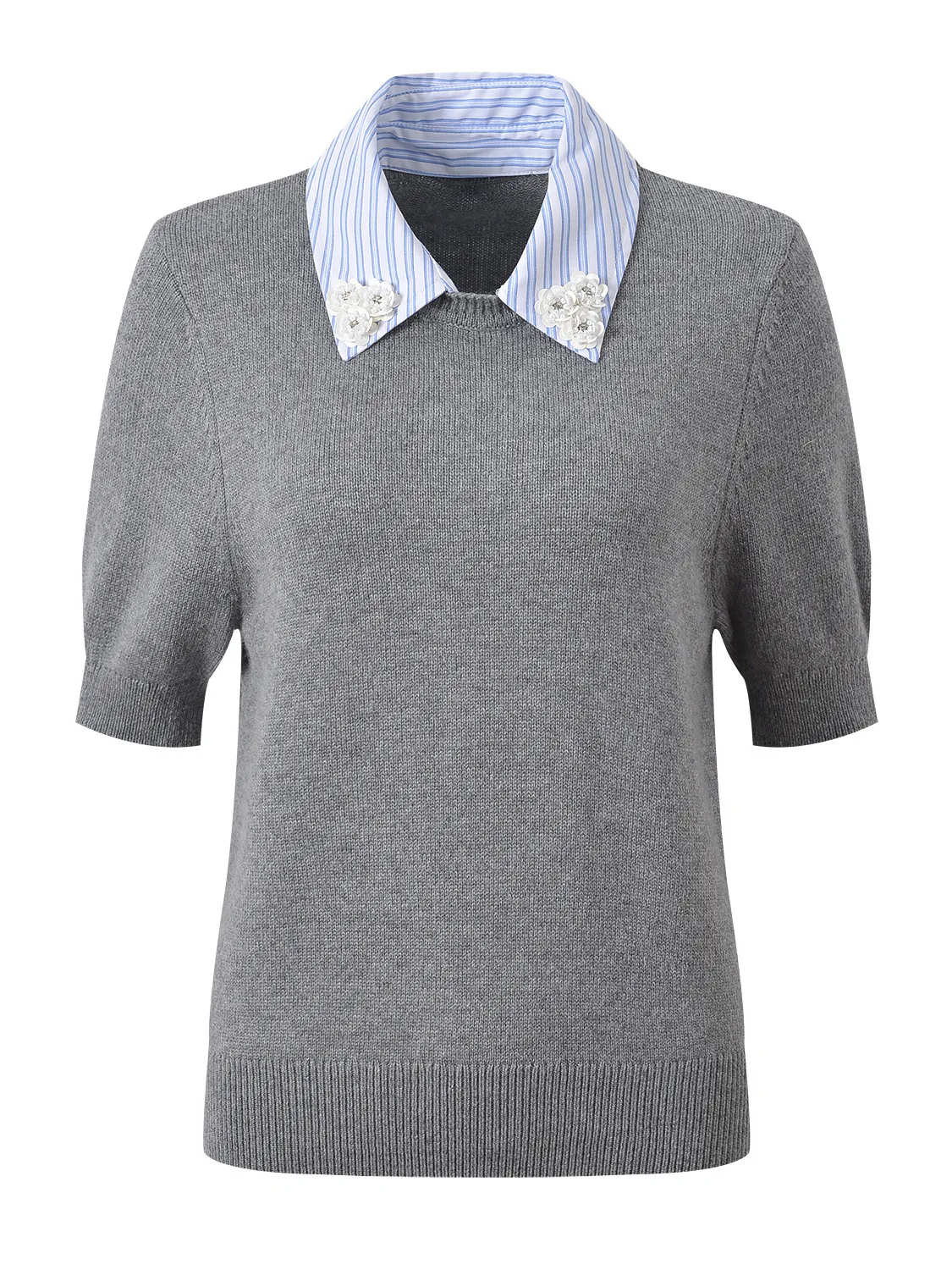 Модная трикотажная футболка ort Sve irt с воротником из бисера и цветочным узором, модная универсальная женская футболка из двух предметов с защитой от возраста
Модная трикотажная футболка ort Sve irt с воротником из бисера и цветочным узором, модная универсальная женская футболка из двух предметов с защитой от возраста