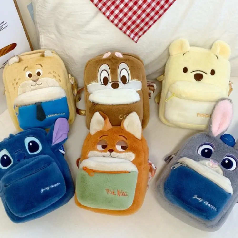 NEW Disney Winnie Stitch Nick Wilde Judith Laverne Hopps Children's plush backpack Boy girls Cartoon shoulder bag Wholesale Toys
NEW Disney Winnie Stitch Nick Wilde Judith Laverne Hopps Children's plush backpack Boy girls Cartoon shoulder bag Wholesale Toys