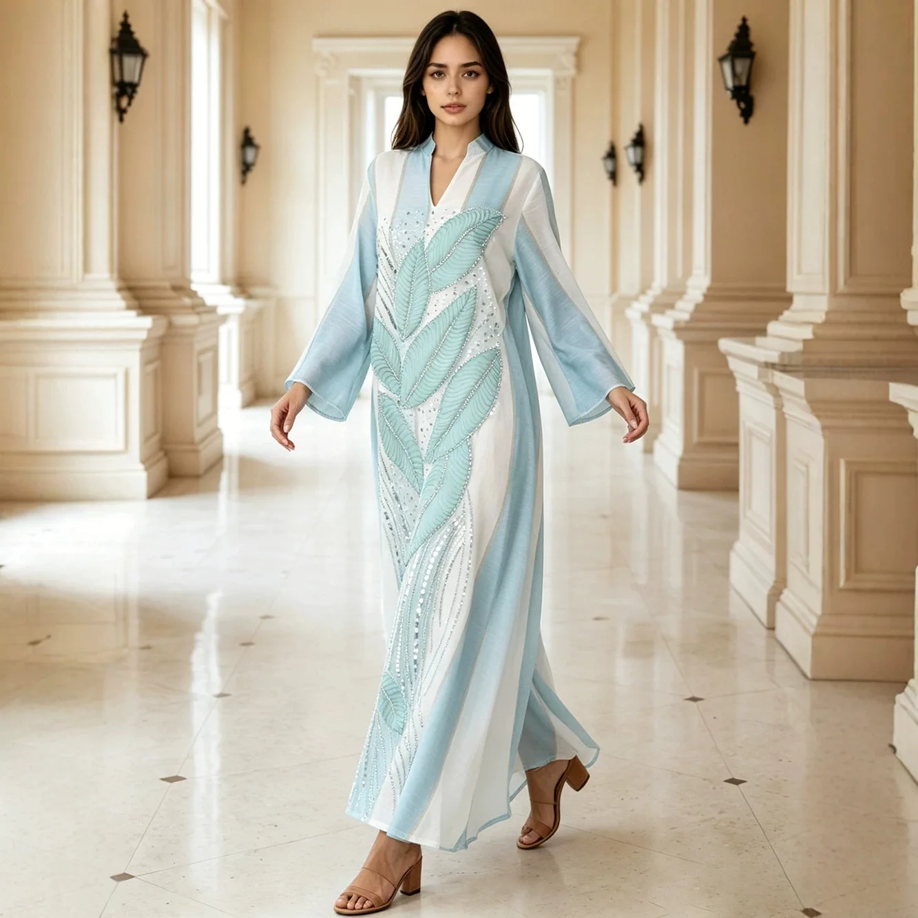 Africa Abaya Dresses Middle East Dubai Saudi Arabia Islamic Ramadan Robe Elegant Bead Embroidered Muslim Luxury Fashion Dress
Africa Abaya Dresses Middle East Dubai Saudi Arabia Islamic Ramadan Robe Elegant Bead Embroidered Muslim Luxury Fashion Dress