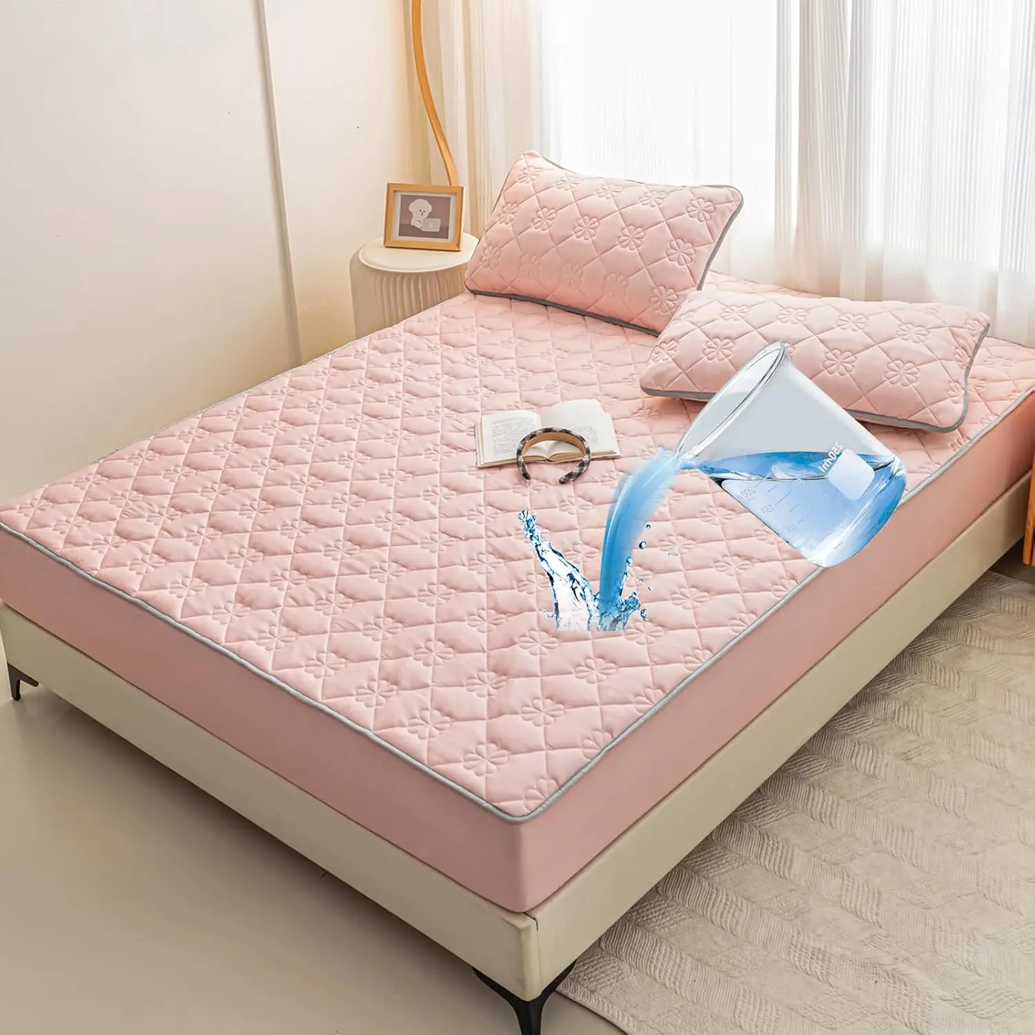 Waterproof Mattr Protector With 2 Pillow Protectors - Silent Hypoallergenic Bedding Set, Noisel Sweatproof Cover Sheet & Pillow
Waterproof Mattr Protector With 2 Pillow Protectors - Silent Hypoallergenic Bedding Set, Noisel Sweatproof Cover Sheet & Pillow