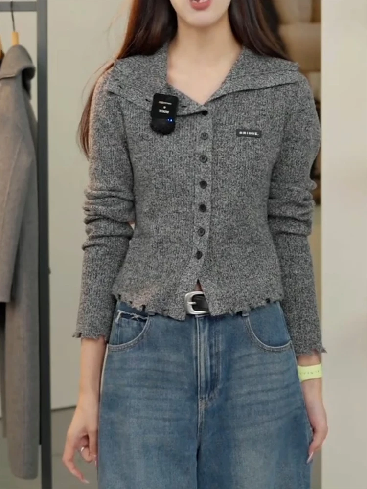 Korean Sle Knitted Open Cardigan round Ne Single Button ey Slimming Top Large Size Autumn New Arrival Snow Dr Miao
Korean Sle Knitted Open Cardigan round Ne Single Button ey Slimming Top Large Size Autumn New Arrival Snow Dr Miao