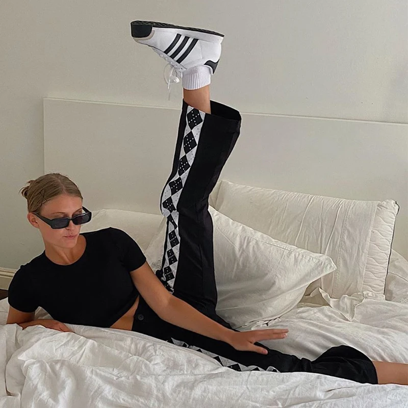 High Waist Casual Pants Women's Checkered Color Block Black White Retro American Style Slimming Trendy Commute Long Pants
High Waist Casual Pants Women's Checkered Color Block Black White Retro American Style Slimming Trendy Commute Long Pants