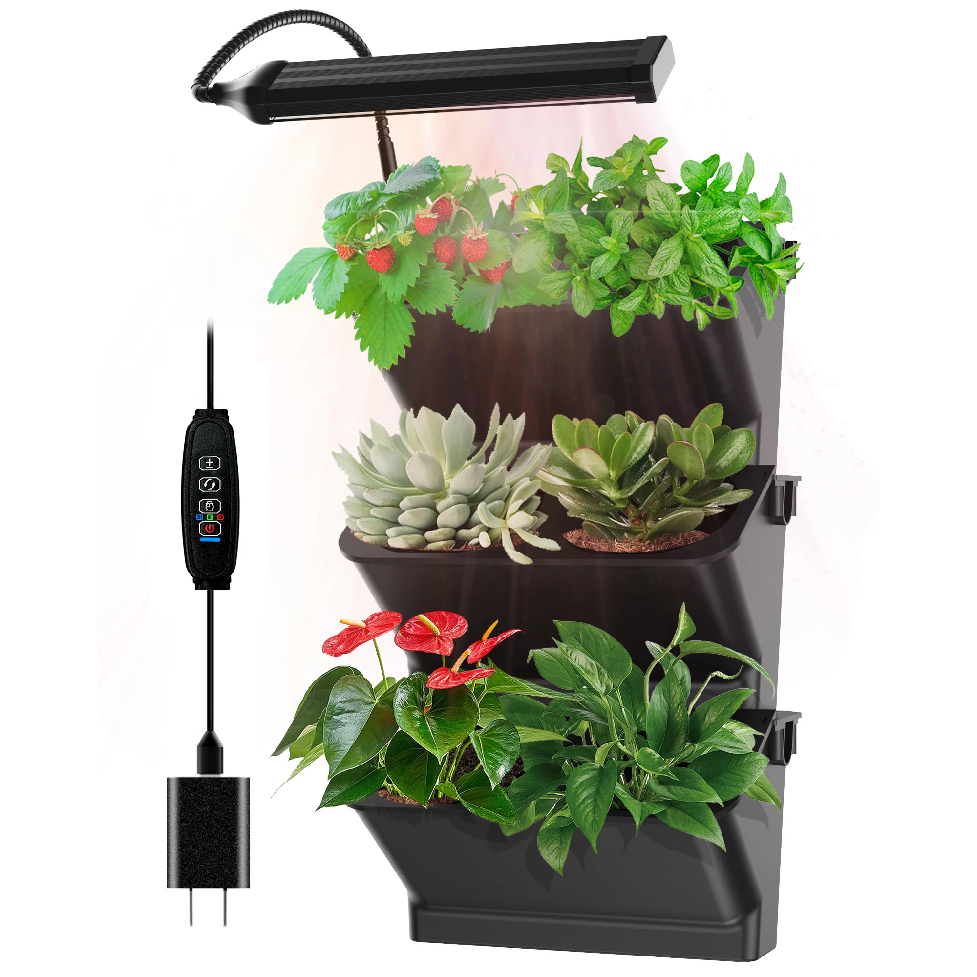 Smart Wall-Mounted Planter with Grow Light 6-Pod Self-Watering Indoor Garden for Fresh Herbs, Vertical Hydroponic Urban Farming
Smart Wall-Mounted Planter with Grow Light 6-Pod Self-Watering Indoor Garden for Fresh Herbs, Vertical Hydroponic Urban Farming