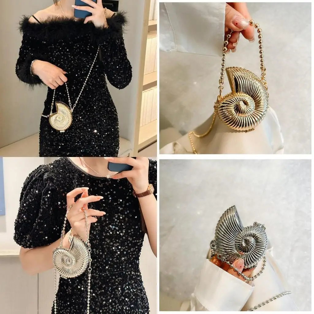 D46D Womens Conch Purse Elegant Acrylic Evening Bag with Chain Strap Crossbody Shoulder Small Handbag for Wedding Party
D46D Womens Conch Purse Elegant Acrylic Evening Bag with Chain Strap Crossbody Shoulder Small Handbag for Wedding Party