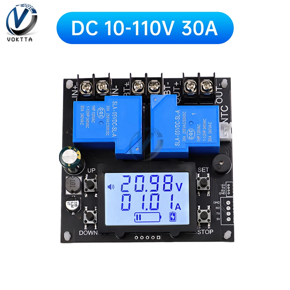 DC 10-110V Voltmeter Coulomb Meter 30A Relay Automatic Battery Charge Discharge Voltage Current Tester Battery Level Indicator
DC 10-110V Voltmeter Coulomb Meter 30A Relay Automatic Battery Charge Discharge Voltage Current Tester Battery Level Indicator