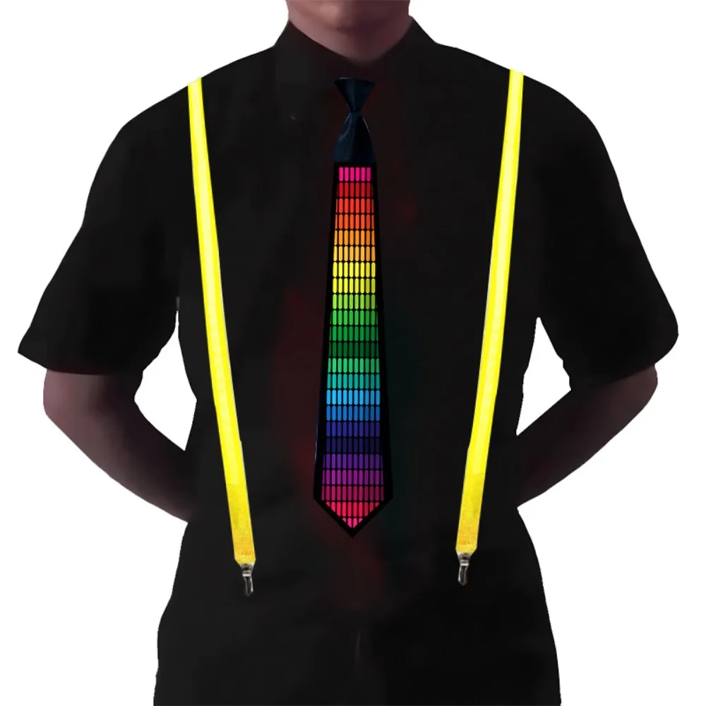 Rainbow LED Light Tie Adjustable Neon Flashing Glow Rave Party Necktie Cyberpunk Narrow Hip-hop Luminous Cravat Music Festival
Rainbow LED Light Tie Adjustable Neon Flashing Glow Rave Party Necktie Cyberpunk Narrow Hip-hop Luminous Cravat Music Festival