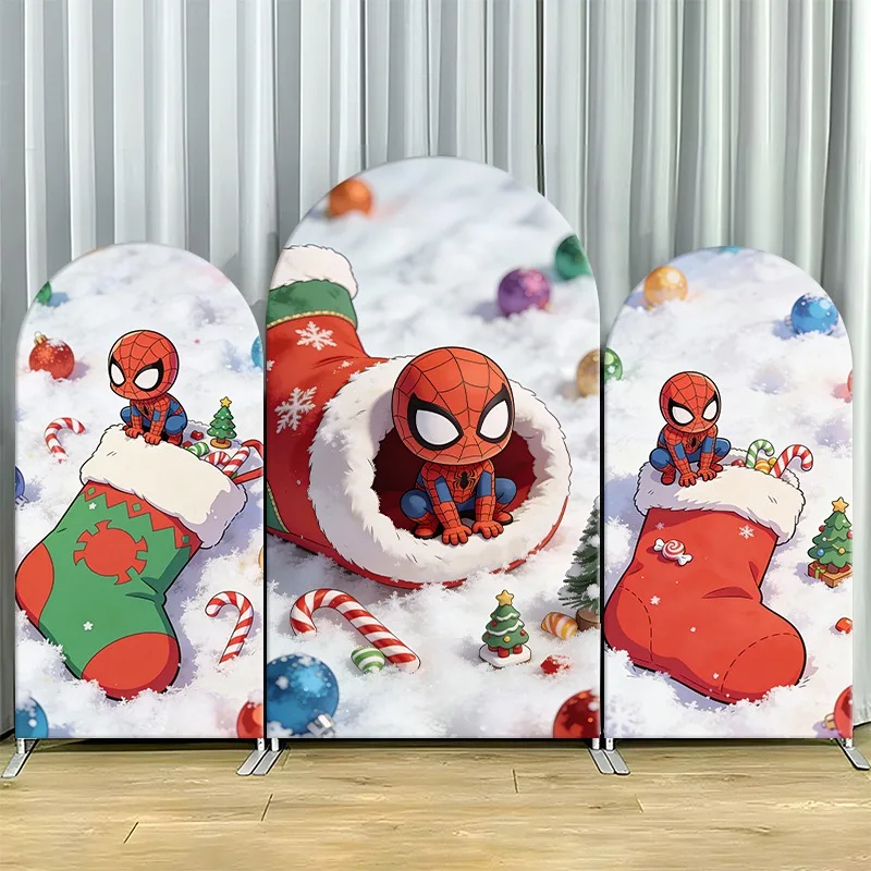 Arch Backdrop Cover Single Side Spider Man Holiday Stockings Candy Canes Snow Party Decoration Photo Booth Background Props
Arch Backdrop Cover Single Side Spider Man Holiday Stockings Candy Canes Snow Party Decoration Photo Booth Background Props