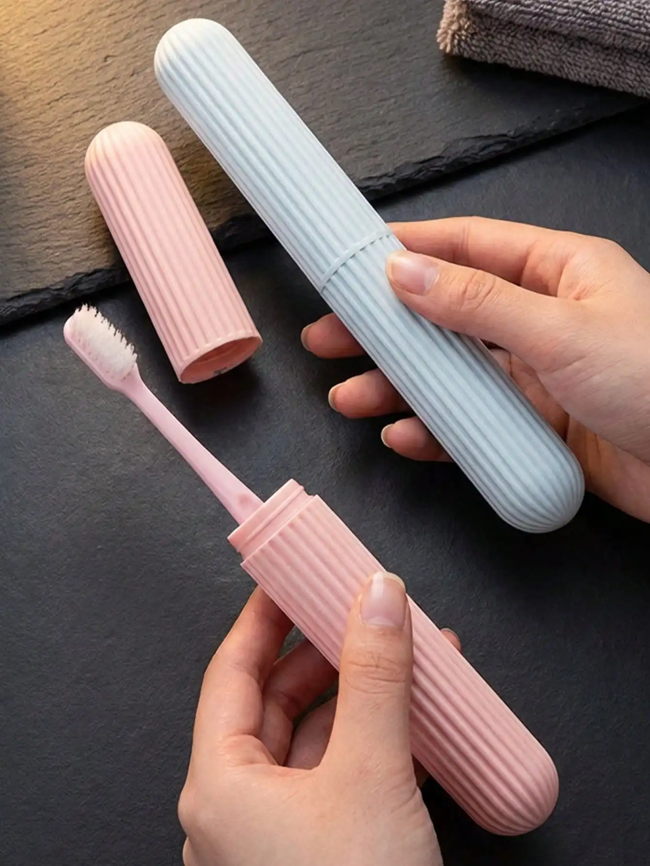 1/2/4pcs Portable Toothbrush Box With Anti-Slip Ribbed Texture Travel Toothbrush Tube Cover Case For Bathroom Outdoor Dust-Proof Case For Men And Women Couple's Toothbrush Storage Box Bathroom Vacation Beach Cruise Travel Essential Accessories Back To Sch
1/2/4pcs Portable Toothbrush Box With Anti-Slip Ribbed Texture Travel Toothbrush Tube Cover Case For Bathroom Outdoor Dust-Proof Case For Men And Women Couple's Toothbrush Storage Box Bathroom Vacation Beach Cruise Travel Essential Accessories Back To Sch