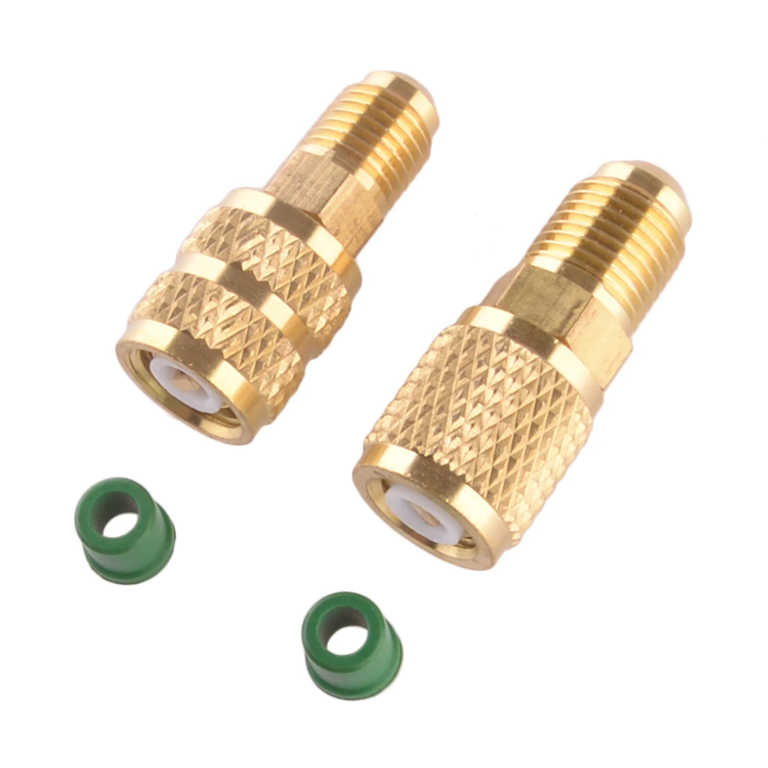 2Pcs Split AC Refrigerant Charging Adapter 5/16" To 1/4" SAE Fit for R410 R32 R22 Gold Brass
2Pcs Split AC Refrigerant Charging Adapter 5/16" To 1/4" SAE Fit for R410 R32 R22 Gold Brass