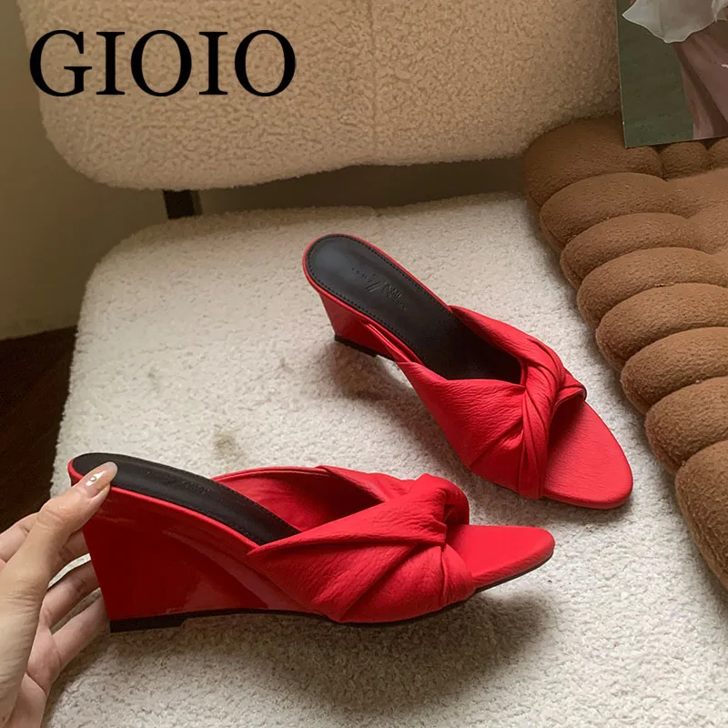 GIOIO Fashion Designer Wedges Slippers For Women Heeled Shoes New In Summer Open-Toe Female Sexy Ladies Sandals Slides Shoes
GIOIO Fashion Designer Wedges Slippers For Women Heeled Shoes New In Summer Open-Toe Female Sexy Ladies Sandals Slides Shoes