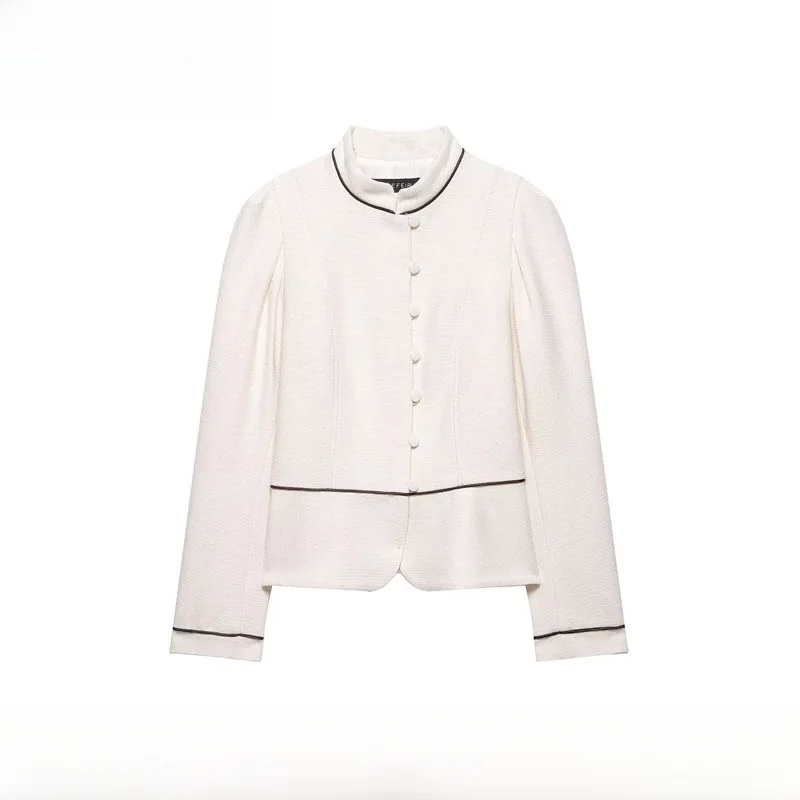 Spring Summer New Fashion Contrast Color Trim Slim Fit Suit Jacket Women's Long Sleeve Polyester Fiber Single Button Closure
Spring Summer New Fashion Contrast Color Trim Slim Fit Suit Jacket Women's Long Sleeve Polyester Fiber Single Button Closure