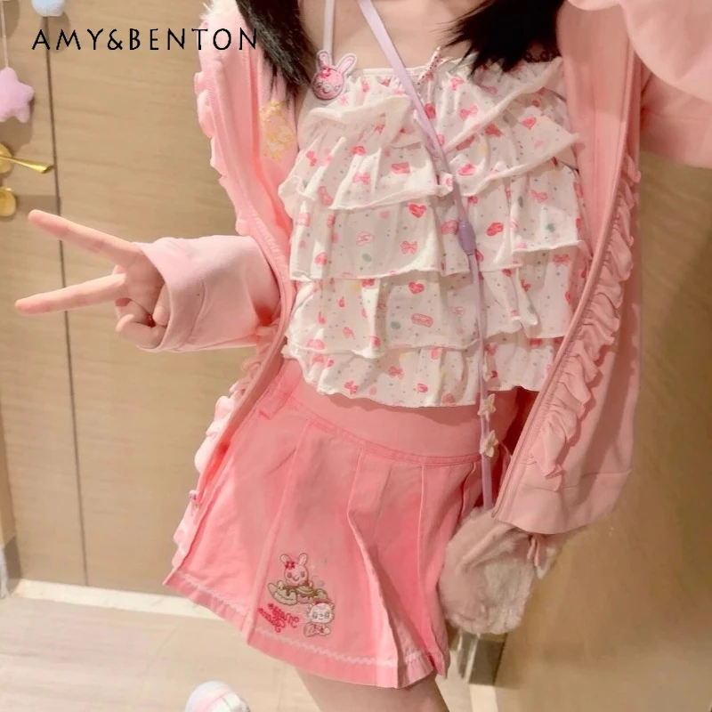 Japanese Original Summer New Women's Clothing Animal Cartoon Cute Sweet Embroidered Lace Skirt Versatile Thin Mini Skirts Ladies
Japanese Original Summer New Women's Clothing Animal Cartoon Cute Sweet Embroidered Lace Skirt Versatile Thin Mini Skirts Ladies