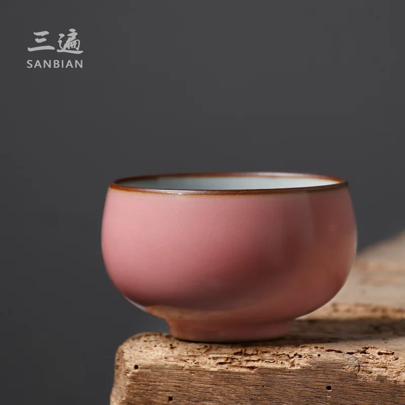 ★★Ru Ware Pink Kung Fu Tea Set Tea Cup Master Cup Single Cup Women Gracked Glaze Tea Cup Single High-End Ceramic Men
★★Ru Ware Pink Kung Fu Tea Set Tea Cup Master Cup Single Cup Women Gracked Glaze Tea Cup Single High-End Ceramic Men
