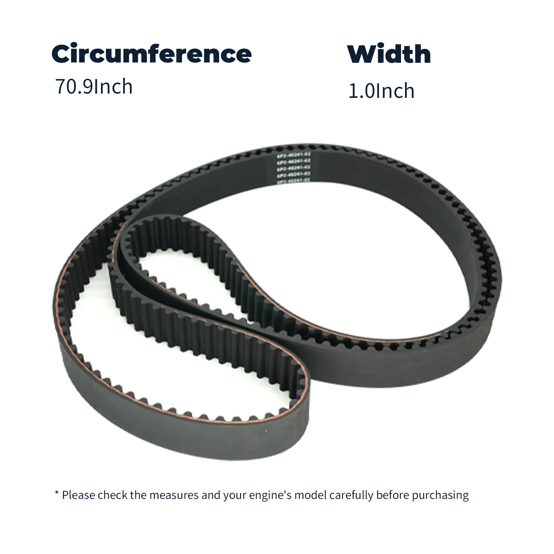 6P2-46241 Timing Belt Fits for Yamaha Marine 4 Stroke F200 F225 F250 Outboard Engines Replaces 6P2-46241-02 18-15132
6P2-46241 Timing Belt Fits for Yamaha Marine 4 Stroke F200 F225 F250 Outboard Engines Replaces 6P2-46241-02 18-15132