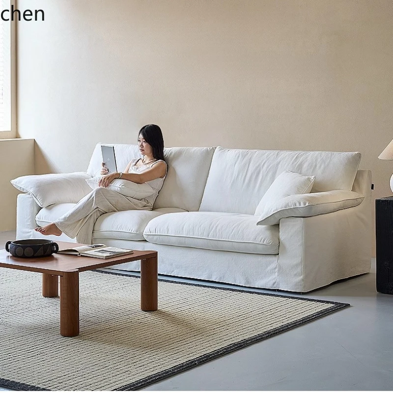 HXL sofa cotton and linen removable washable cream wind living room white down sofa
HXL sofa cotton and linen removable washable cream wind living room white down sofa