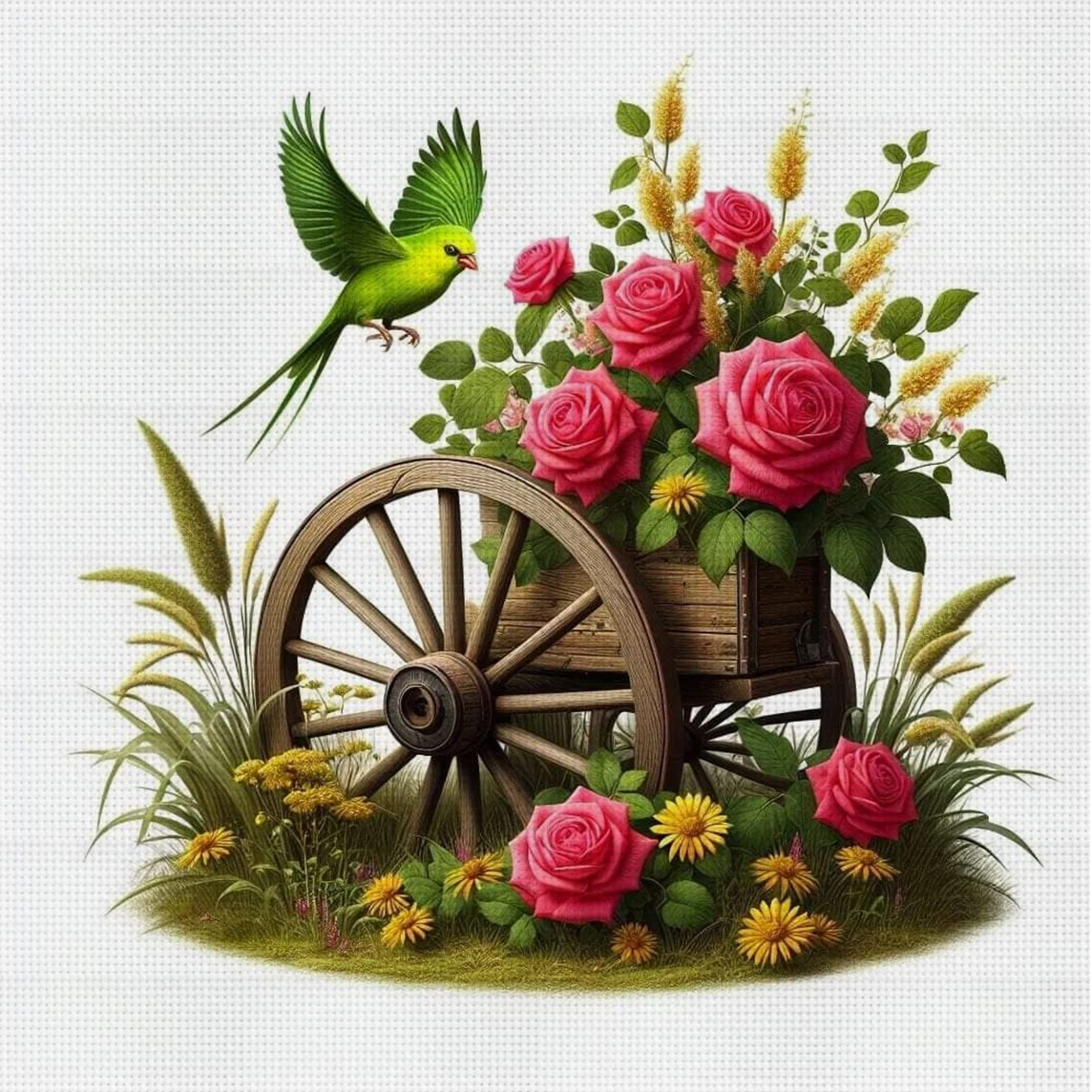 Rose Cart Cross Stitch Kit DIY 11CT Embroidery Home Wall Decor Gift Handmade Material Frameless Semi-Finished 36×36cm
Rose Cart Cross Stitch Kit DIY 11CT Embroidery Home Wall Decor Gift Handmade Material Frameless Semi-Finished 36×36cm