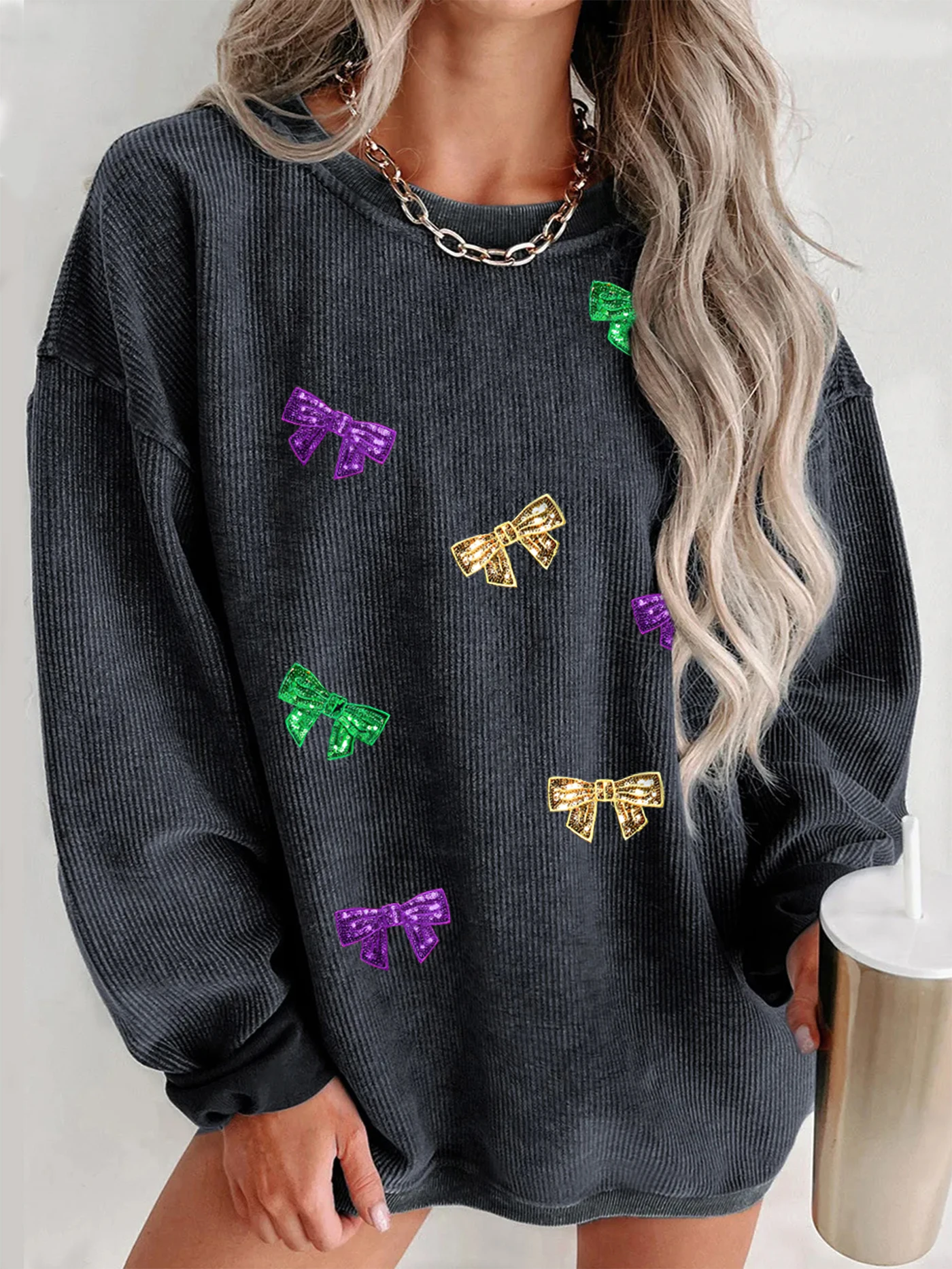 Solid Ribbed Pullover Sweatshirt, Casual Long Sleeve Crew Neck Sweatshirt For, Women's Clothing.
Solid Ribbed Pullover Sweatshirt, Casual Long Sleeve Crew Neck Sweatshirt For, Women's Clothing.