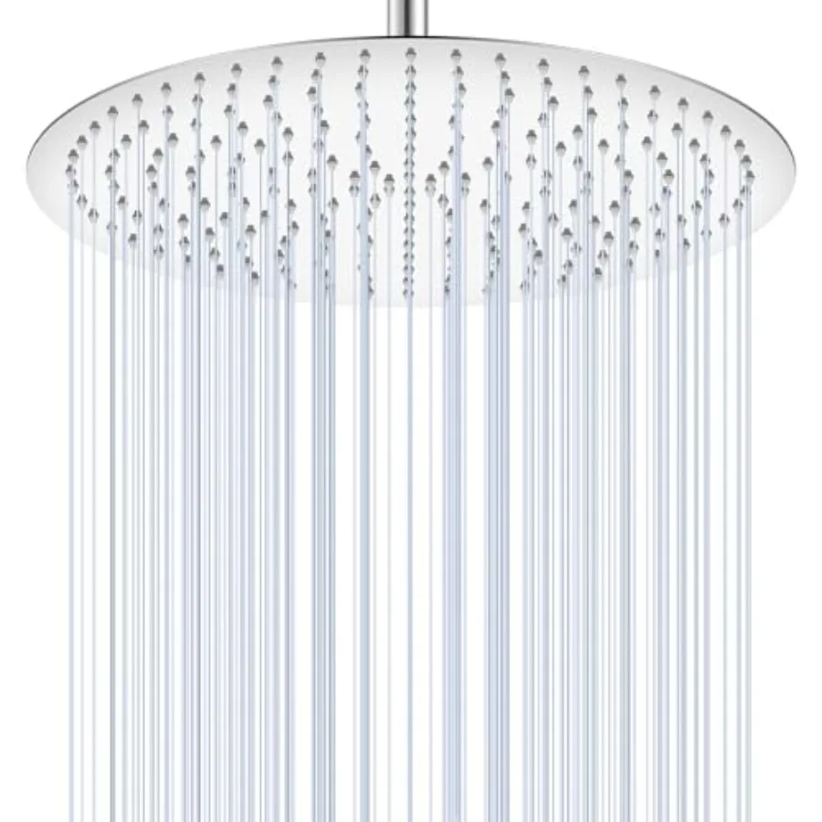 16 inch Round Rainfall Shower Head for Bathroom, Chrome All Metal Stainless Steel 304, Full Body Rainfall with 230 Silicone Noz
16 inch Round Rainfall Shower Head for Bathroom, Chrome All Metal Stainless Steel 304, Full Body Rainfall with 230 Silicone Noz