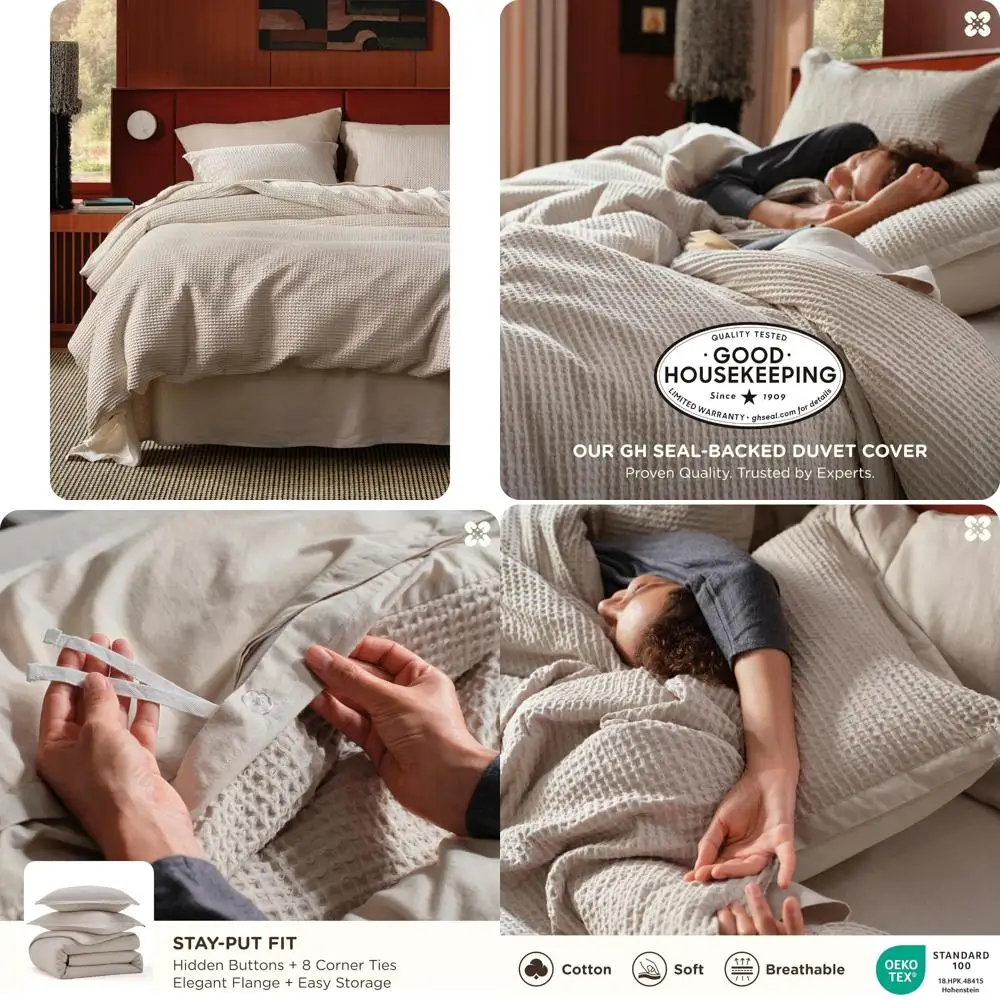 Комплект пододеяльников из вафельного плетения из хлопка — 100% хлопок, нежный мягкий, дышащий, постельное белье California King Size
Комплект пододеяльников из вафельного плетения из хлопка — 100% хлопок, нежный мягкий, дышащий, постельное белье California King Size