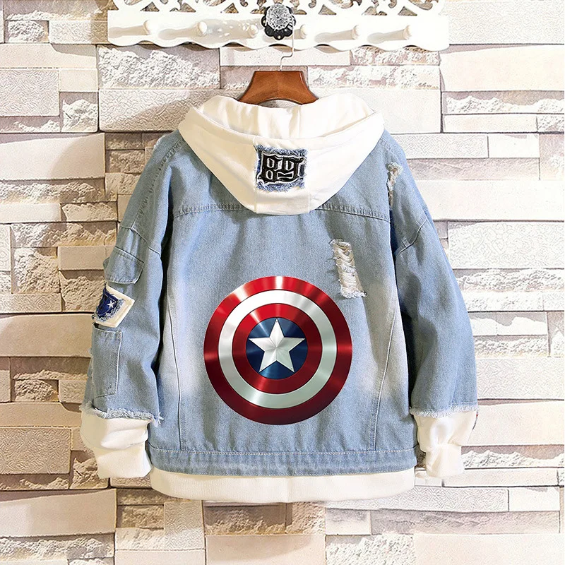 Captain America Cosplay Jeans Jacket Fashion Casual Patchwork Denim Jacket Captain College Autumn Outwear Coat Costume Unisex
Captain America Cosplay Jeans Jacket Fashion Casual Patchwork Denim Jacket Captain College Autumn Outwear Coat Costume Unisex