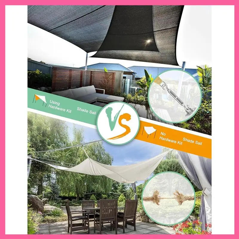 ABNM Shade Sail Hardware Kit: M6 Shade Sail Hardware Installation Kit For Courtyard Garden Swimming Pool (42 Pieces)
ABNM Shade Sail Hardware Kit: M6 Shade Sail Hardware Installation Kit For Courtyard Garden Swimming Pool (42 Pieces)