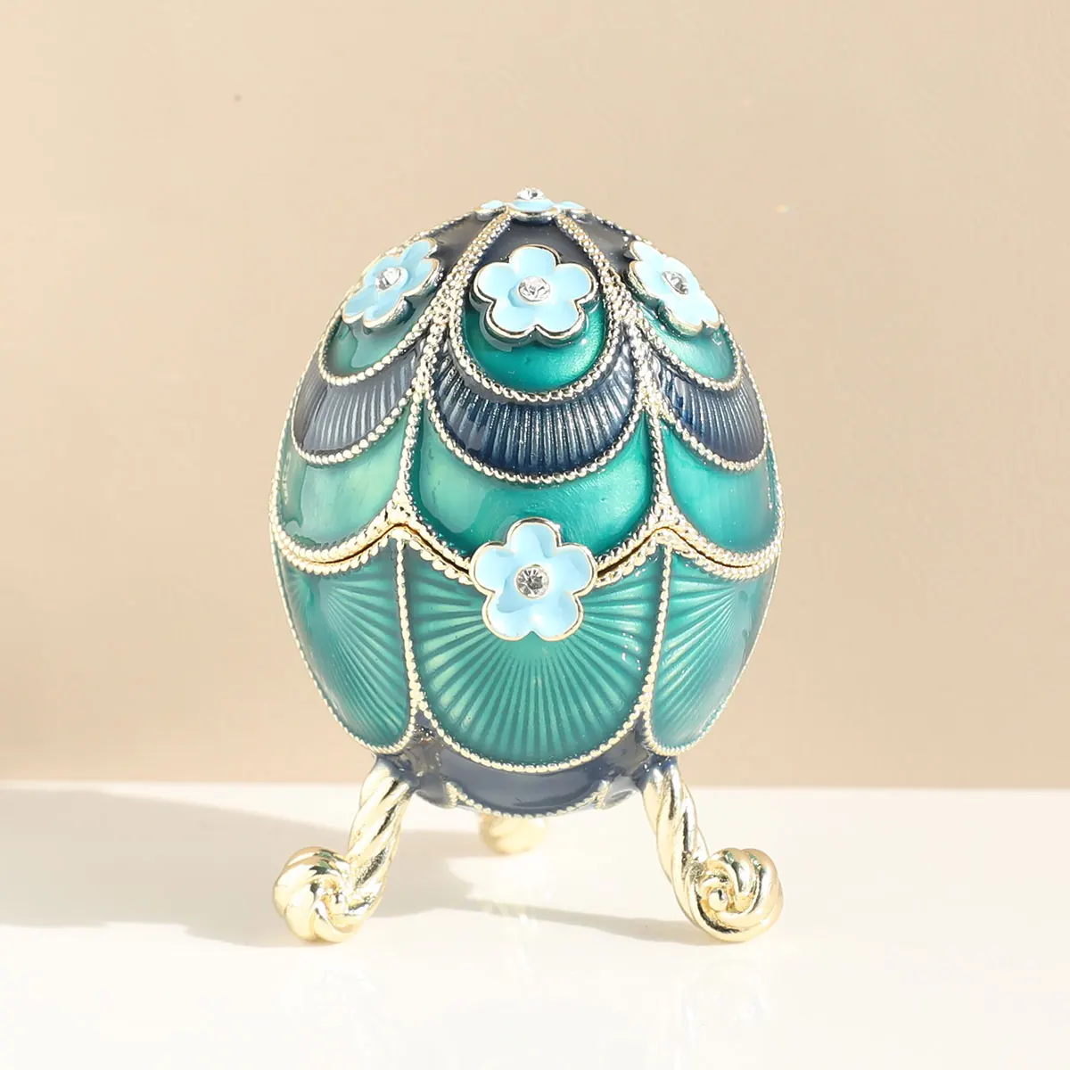 Hand-Painted Flower Faberge Egg Trinket Box Hinged with Rich Enamel and Sparkling Rhinestones Jewelry Boxes Gift for Home Decor
Hand-Painted Flower Faberge Egg Trinket Box Hinged with Rich Enamel and Sparkling Rhinestones Jewelry Boxes Gift for Home Decor