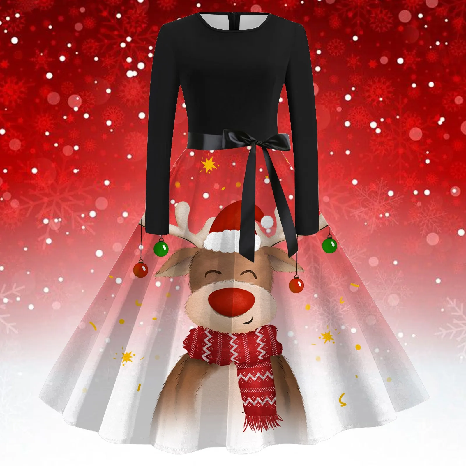 2023 Winter Christmas Dresses Women Robe Pinup Vintage Print Swing Christmas Costumes Party Dress Long Sleeve Elegant Vestidos
2023 Winter Christmas Dresses Women Robe Pinup Vintage Print Swing Christmas Costumes Party Dress Long Sleeve Elegant Vestidos