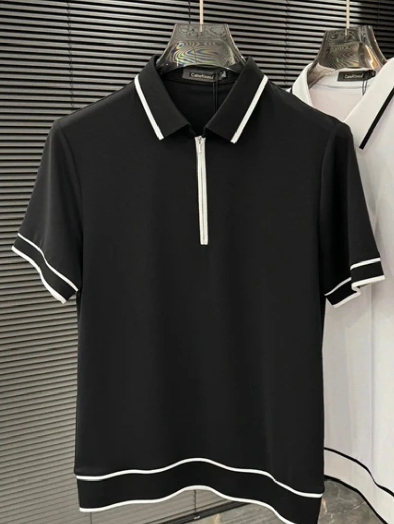 Summer New 4095 Men's Soft Elastic Collar Half Zip Short Sleeve Casual Fashion Trend Personality Business Style Non-Brand T-S...
Summer New 4095 Men's Soft Elastic Collar Half Zip Short Sleeve Casual Fashion Trend Personality Business Style Non-Brand T-S...
