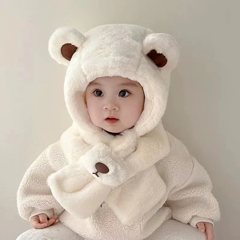 Baby Hat Autumn And Winter Boys' And Girls' Scarves In One Teddy Bear Plush Hat Winter Children's Plush Thickened Windproof Hat
Baby Hat Autumn And Winter Boys' And Girls' Scarves In One Teddy Bear Plush Hat Winter Children's Plush Thickened Windproof Hat