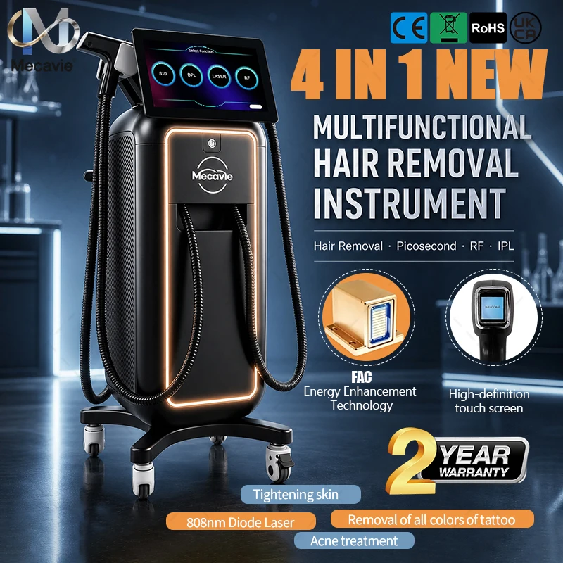 4 In 1 Mecavie 4000W FAC Diode Laser Hair Removal Pico Laser Tattoo Removal RF DPL Skin Rejuvenation Machine 4 Wavelength 755 80
4 In 1 Mecavie 4000W FAC Diode Laser Hair Removal Pico Laser Tattoo Removal RF DPL Skin Rejuvenation Machine 4 Wavelength 755 80
