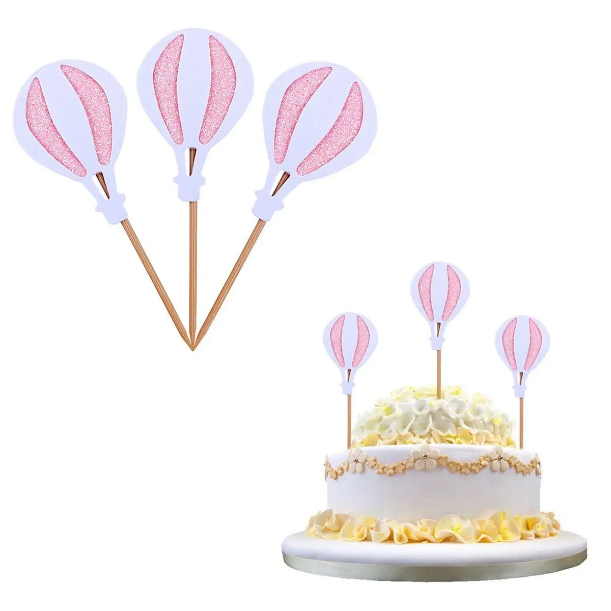 9Pcs Glitter Hot Air Balloon Cake Decoration Picks Paper Lightweight Creative Cupcake Toppers for Birthday Wedding Baby Shower
9Pcs Glitter Hot Air Balloon Cake Decoration Picks Paper Lightweight Creative Cupcake Toppers for Birthday Wedding Baby Shower