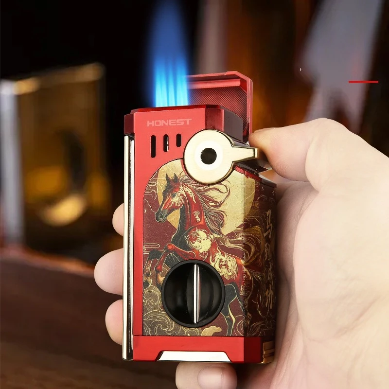 HONEST Five Blue Flame Lighter Multi Functional Cigar Tool Metal Material Circulating Inflatable Flame Adjustable Men's Gifts
HONEST Five Blue Flame Lighter Multi Functional Cigar Tool Metal Material Circulating Inflatable Flame Adjustable Men's Gifts