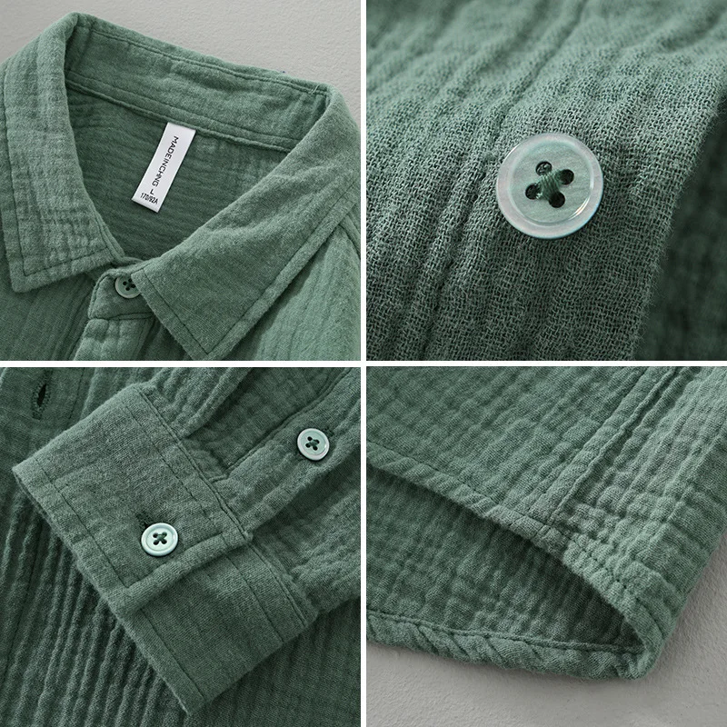 Men's Casual Long Sleeve Cotton Shirt Double Layer Soft Comfortable Breathable Square Collar Business Wear Spring Summer
Men's Casual Long Sleeve Cotton Shirt Double Layer Soft Comfortable Breathable Square Collar Business Wear Spring Summer