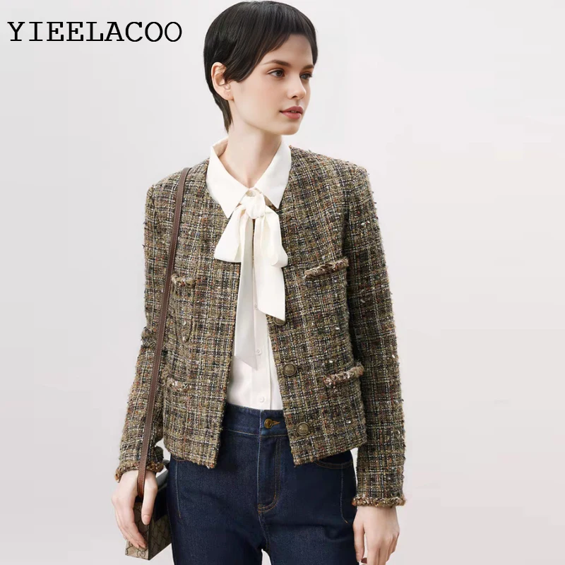 Brown tweed jacket spring /autumn women's jacket Business ladies one-piece Professional Classic jacket
Brown tweed jacket spring /autumn women's jacket Business ladies one-piece Professional Classic jacket