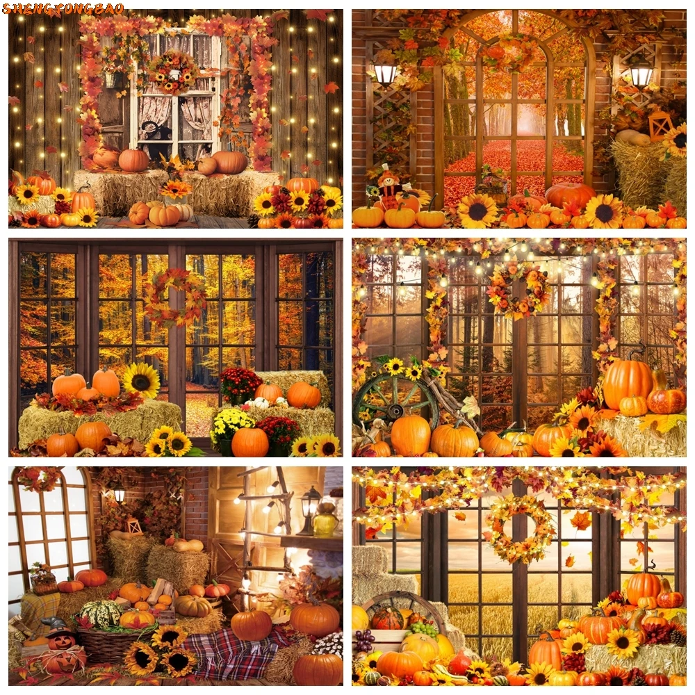Autumn Forest Window Photography Backdrop Fall Harvest Maple Leaves Pumpkin Farm Barn Haystack Baby Portrait Photo Background
Autumn Forest Window Photography Backdrop Fall Harvest Maple Leaves Pumpkin Farm Barn Haystack Baby Portrait Photo Background