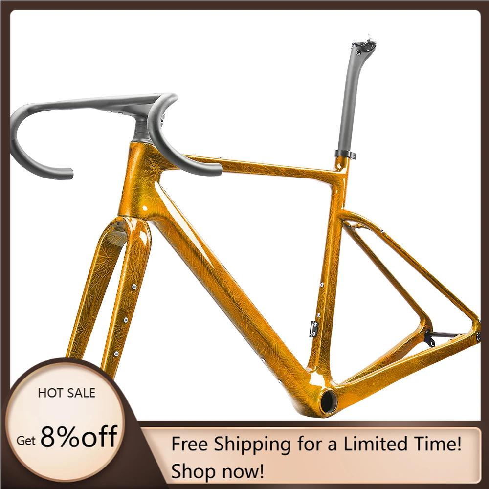 STLF New Superlight Cheap Toray Carbon T1100 Road Bike Frame 700C Disc Carbon Road Frame Without Logo Gravel Carbon Bicycle Fram
STLF New Superlight Cheap Toray Carbon T1100 Road Bike Frame 700C Disc Carbon Road Frame Without Logo Gravel Carbon Bicycle Fram