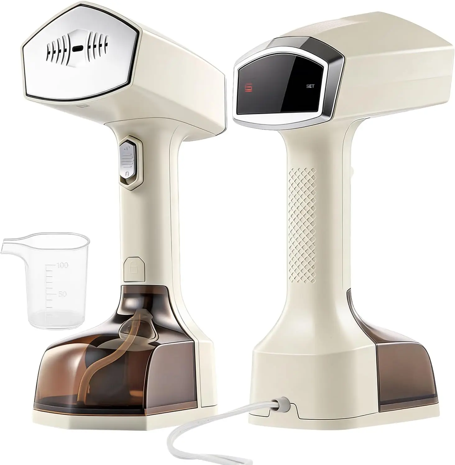 Handheld 2-in-1 Garment Steamer and Iron with LED Display, Fast Wrinkle Remover Portable Steam Iron, 350ML Detachable Large Capacity Water Tank, 3 Steam Settings for Home and Travel (Beige)
Handheld 2-in-1 Garment Steamer and Iron with LED Display, Fast Wrinkle Remover Portable Steam Iron, 350ML Detachable Large Capacity Water Tank, 3 Steam Settings for Home and Travel (Beige)