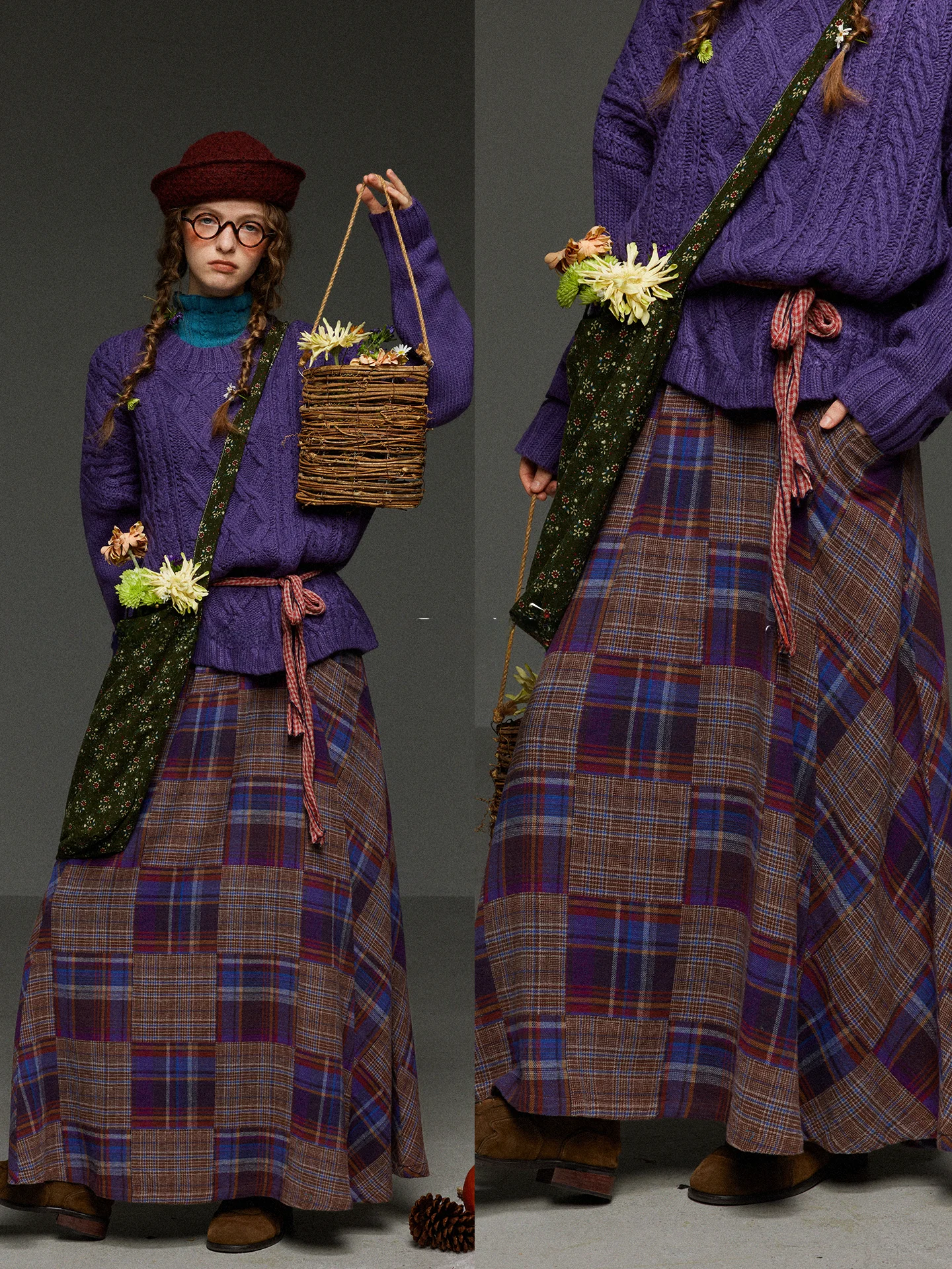 TNIT Retro Color Blo Plaid High Waist Midi A-Line Skirt Women's Spring Loose Slimming Versatile f-length Skirts
TNIT Retro Color Blo Plaid High Waist Midi A-Line Skirt Women's Spring Loose Slimming Versatile f-length Skirts