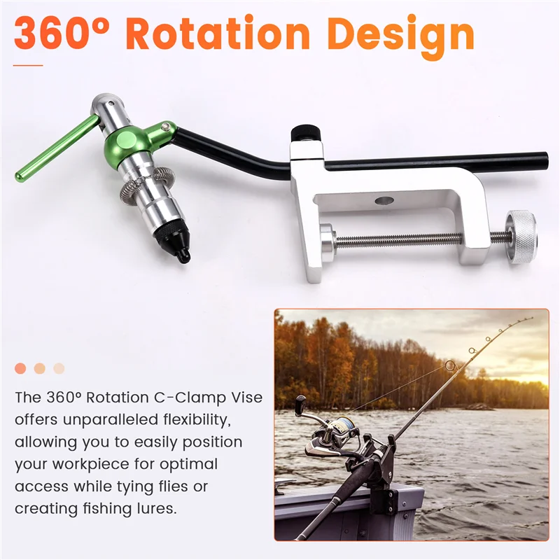 AS98-360° Rotation C-Clamp Vise Jigging Assist Hook Binding Vise Hardened Steel Jaw Fly Tying Vise Fishing Lure Making Tool
AS98-360° Rotation C-Clamp Vise Jigging Assist Hook Binding Vise Hardened Steel Jaw Fly Tying Vise Fishing Lure Making Tool