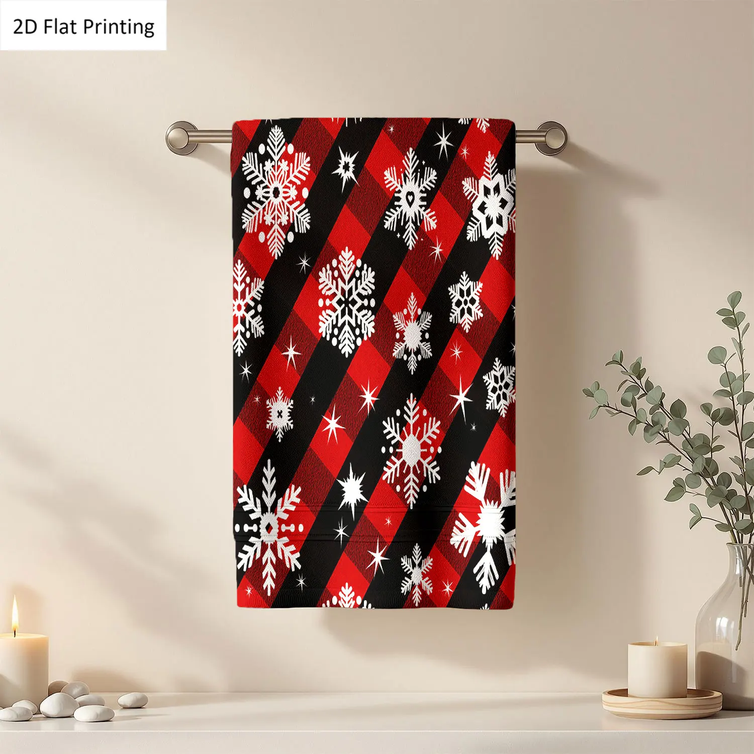 1Pc Christmas Snowflakes Stars Checkered Pattern Red Black Bathroom Hand Towel Bath Towel, Multiple Size Microfiber Polyester Towel, Unique Home Decorative Kitchen Towels, Festival Bathroom Accessories Decor, Quick Dry and Absorbent
1Pc Christmas Snowflakes Stars Checkered Pattern Red Black Bathroom Hand Towel Bath Towel, Multiple Size Microfiber Polyester Towel, Unique Home Decorative Kitchen Towels, Festival Bathroom Accessories Decor, Quick Dry and Absorbent